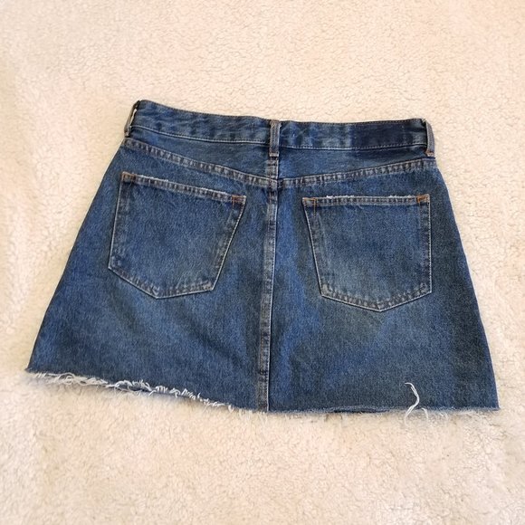 Bershka Button-Up Medium Rinse Denim Skirt - Picture 4 of 5